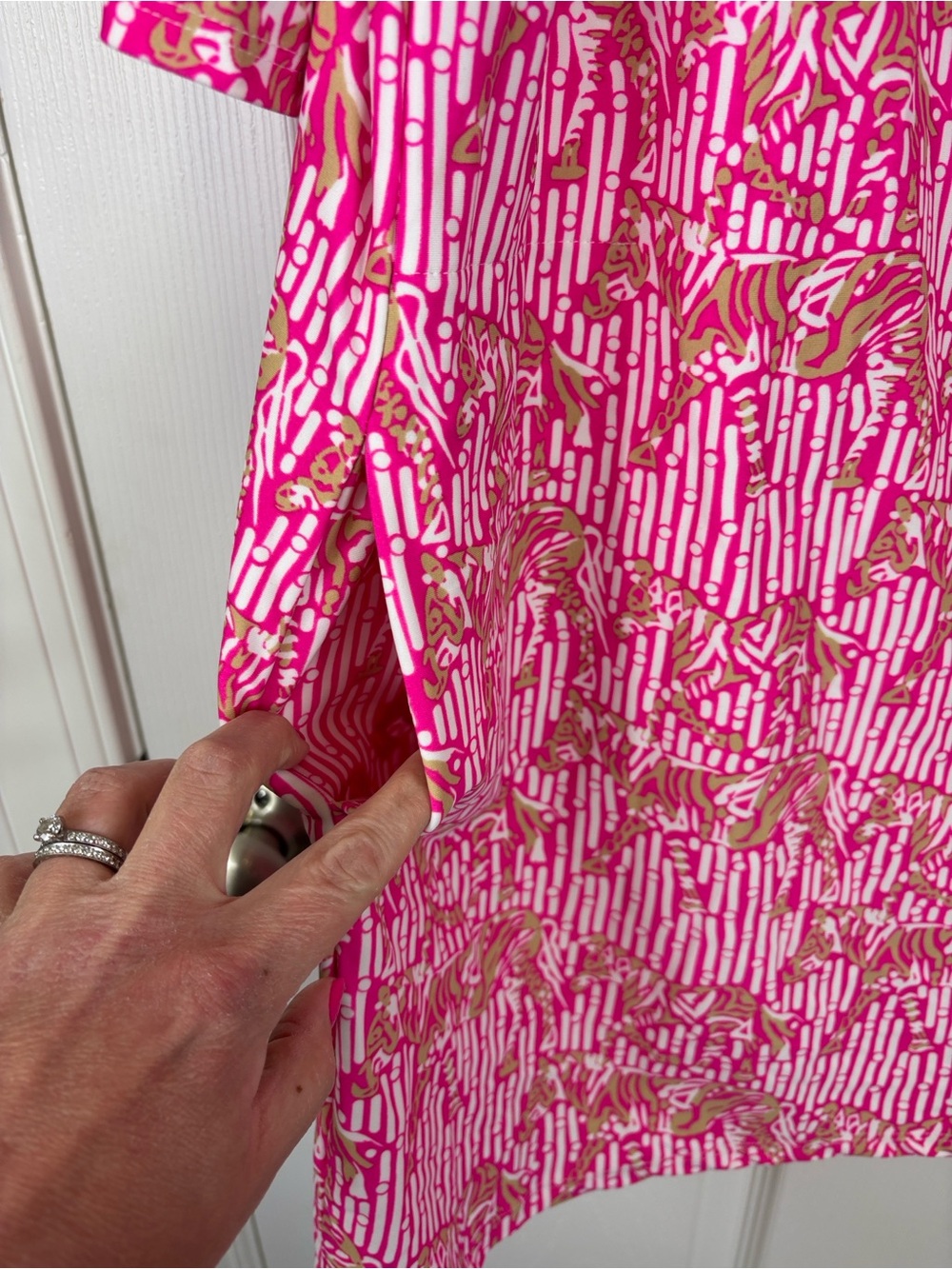 Jude Connally pink hidden zebra dress sz xl - Picture 7 of 8